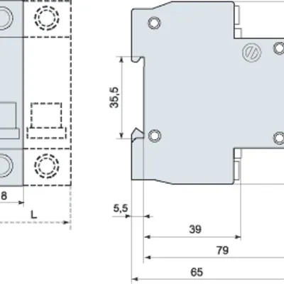 Габаритные размеры Выключатель автоматический ВА45-29