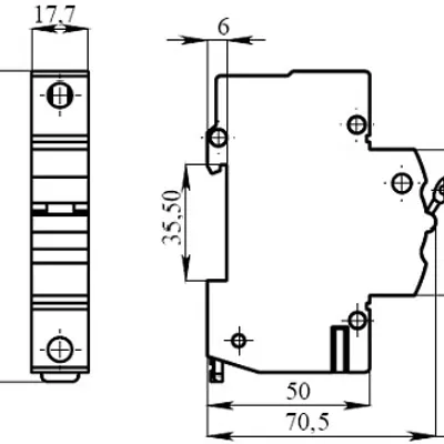 Габаритные размеры Ограничители тока ОТ1-29