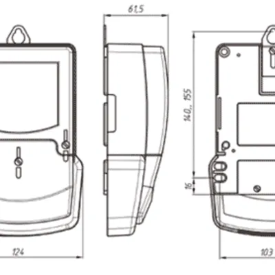 Габаритные размеры Счетчик электроэнергии однофазный CE200-S10