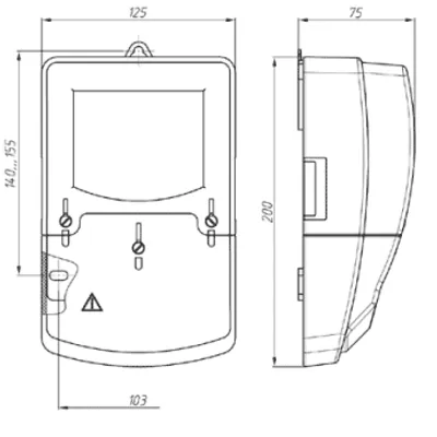 Габаритные размеры Счётчик электрической энергии однофазный CE200-S8
