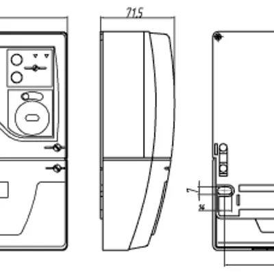 Габаритные размеры Счетчик электроэнергии трехфазный многотарифный CE301M-S31
