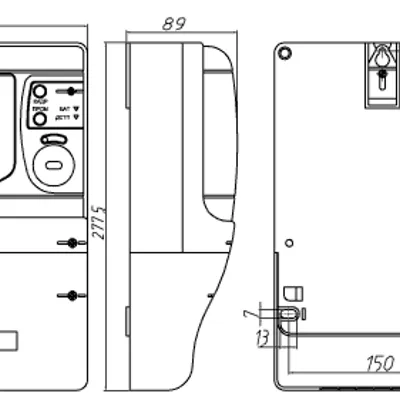 Габаритные размеры Счетчик электроэнергии трехфазный микропроцессорный многофункциональный универсальный CE304 S32