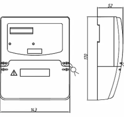 Габаритные размеры Счетчик электроэнергии трехфазный ЦЭ6803В Р32