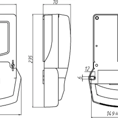 Габаритные размеры Счетчик электроэнергии трехфазный ЦЭ6803ВМ-Ш33