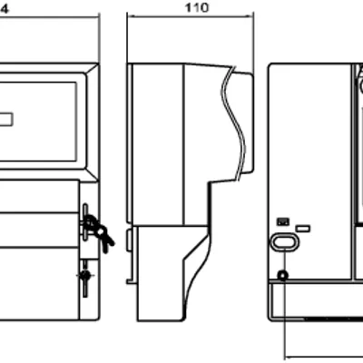 Габаритные размеры Счетчик электроэнергии однофазный ЦЭ6807Б-Ш2