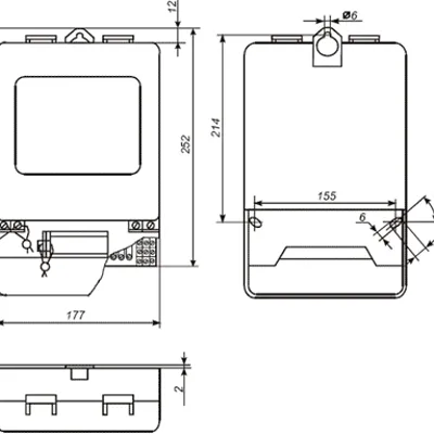 Габаритные размеры Счетчик электроэнергии трехфазный многотарифный микропроцессорный универсальный ЦЭ6850М-Ш30