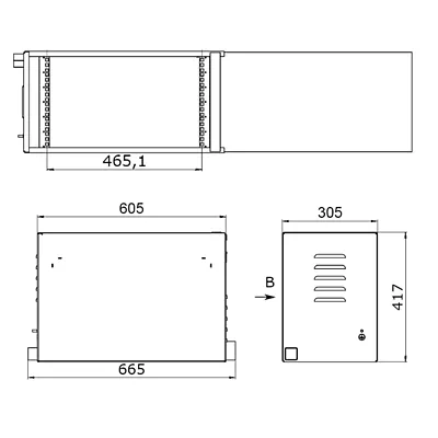 Габаритные размеры 19'' Шкаф антивандальный типа «пенал» ST2V «пенал»