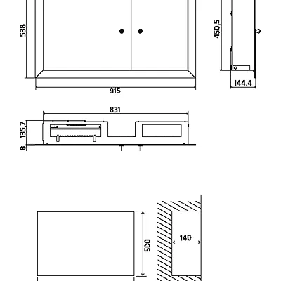 Габаритные размеры Щит распределительный этажный ЩЭР1Е-2