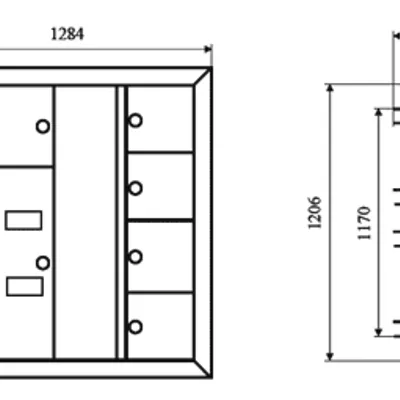 Габаритные размеры Щит учетно-распределительный этажный ЩЭУ1А-2