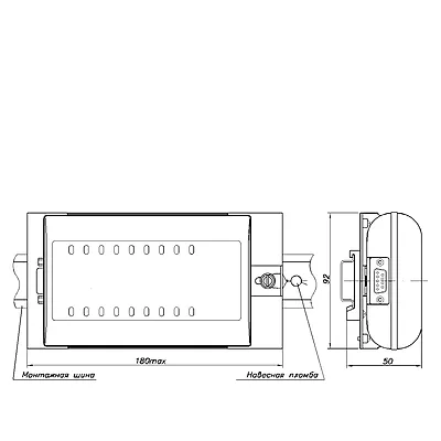 Габаритные размеры Устройство сбора и передачи данных (УСПД) УСПД164-01М